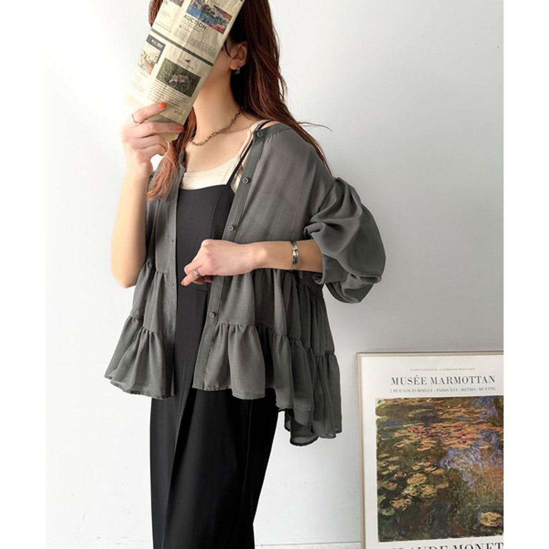 クラシカルエルフ Classical Elf 脚長美シルエット！センタープレス入りストレッチキャミサロペット （ブラック） ブラック