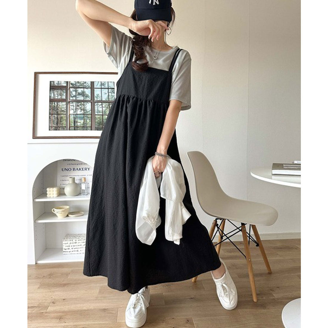 クラシカルエルフ Classical Elf 後ろ姿も可愛く盛れちゃう♪サッカー素材バックリボンフレアキャミワンピ （ブラック） ブラック