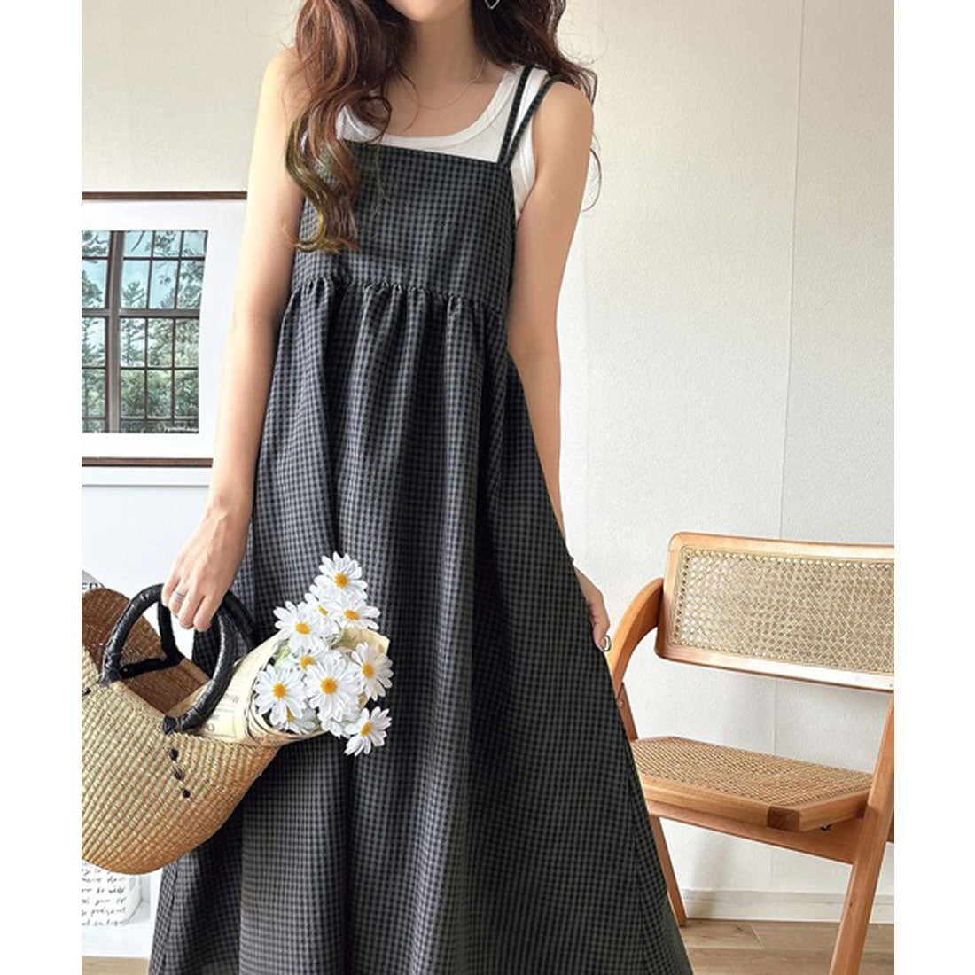 クラシカルエルフ Classical Elf 後ろ姿も可愛く盛れちゃう♪サッカー素材バックリボンフレアキャミワンピ （ブラック） ブラック