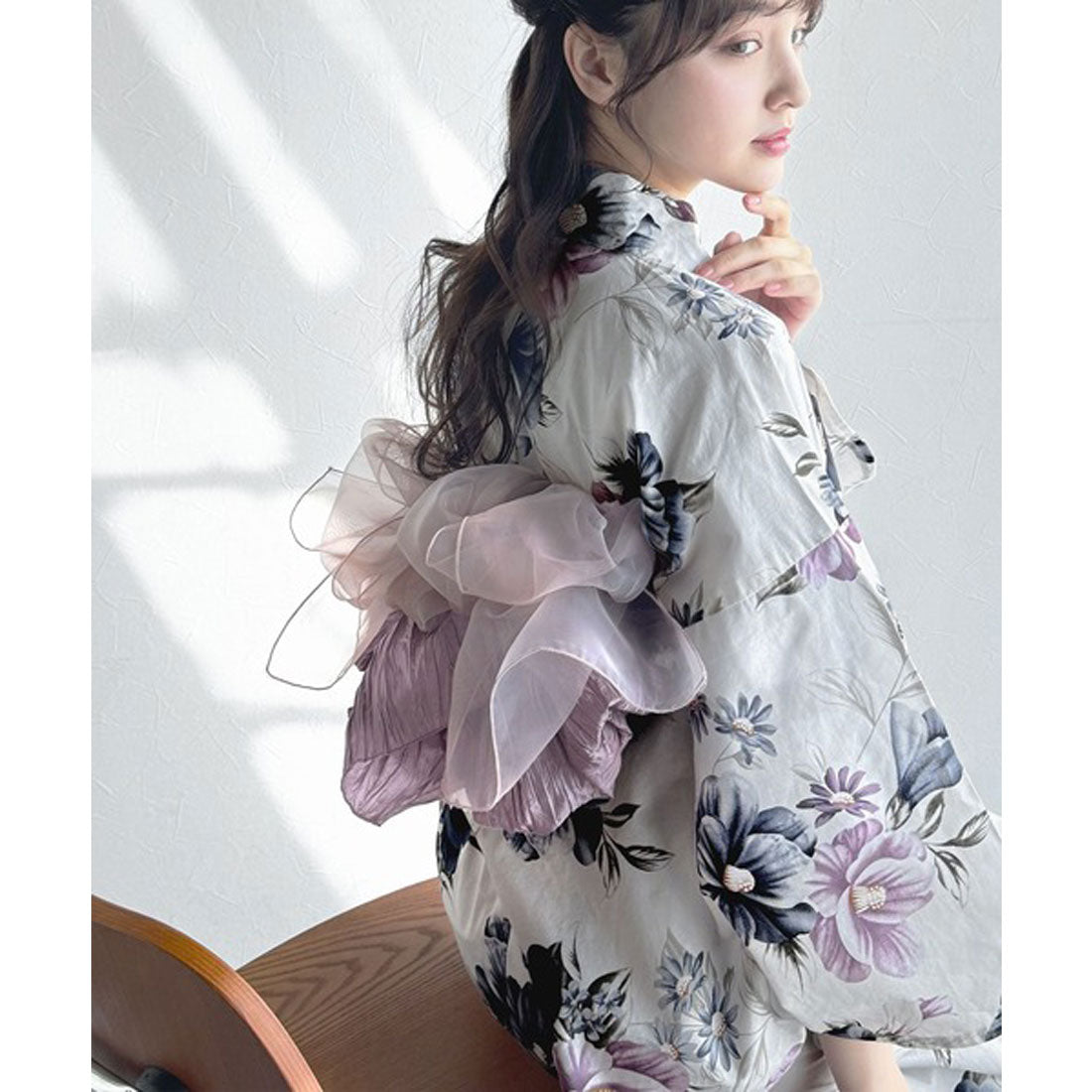 クラシカルエルフ Classical Elf 浴衣2点セット。花柄モチーフ浴衣（浴衣・兵児帯） （ピンク） ピンク