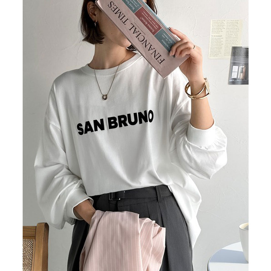 クラシカルエルフ Classical Elf 立体ロゴが主役！デイリーに活躍する大人カジュアル。綿100％英字ロゴロンT （ブラック） ブラック