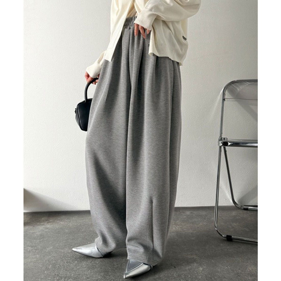 クラシカルエルフ Classical Elf シンプルコーデに動きをプラス♪ダンボールイージーカーブパンツ （チャコール） チャコール