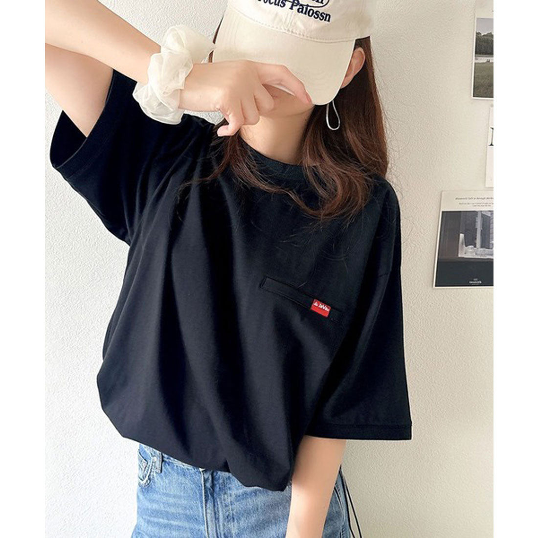 クラシカルエルフ Classical Elf 《JaVa ジャバコラボ》綿100％シルケット素材裾ドロストオーバーサイズTシャツ （ブラック長袖） ブラック長袖