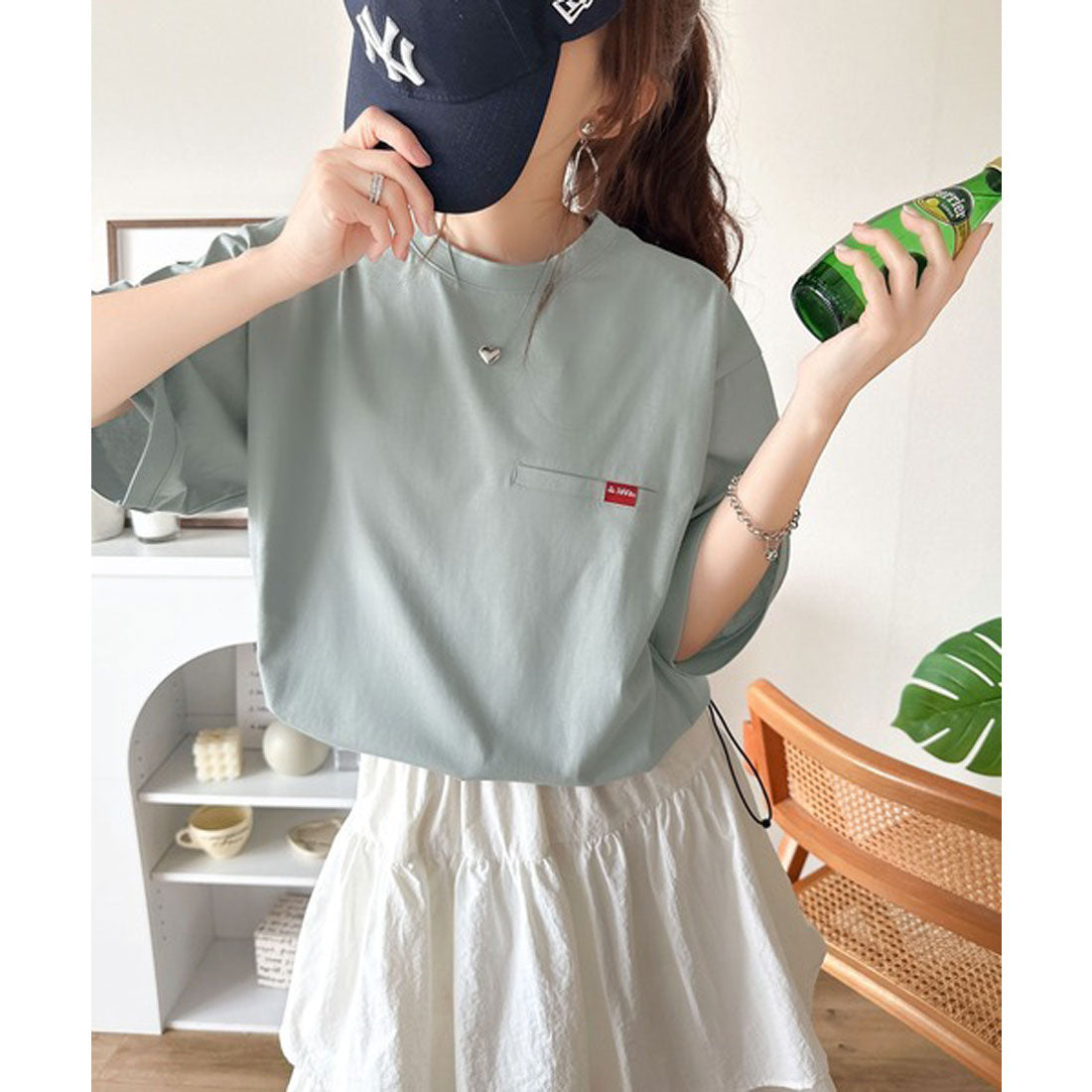 クラシカルエルフ Classical Elf 《JaVa ジャバコラボ》綿100％シルケット素材裾ドロストオーバーサイズTシャツ （ブラック長袖） ブラック長袖
