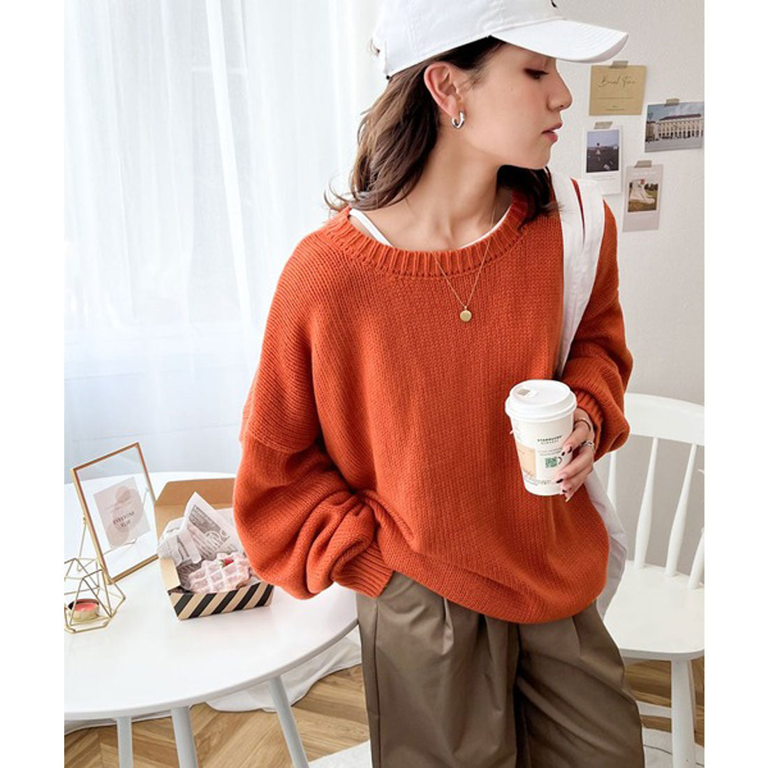 Classical Elf 2WAY Multi-Way Knit Mid-Length Plain Low Gauge Pullover &amp; Cardigan