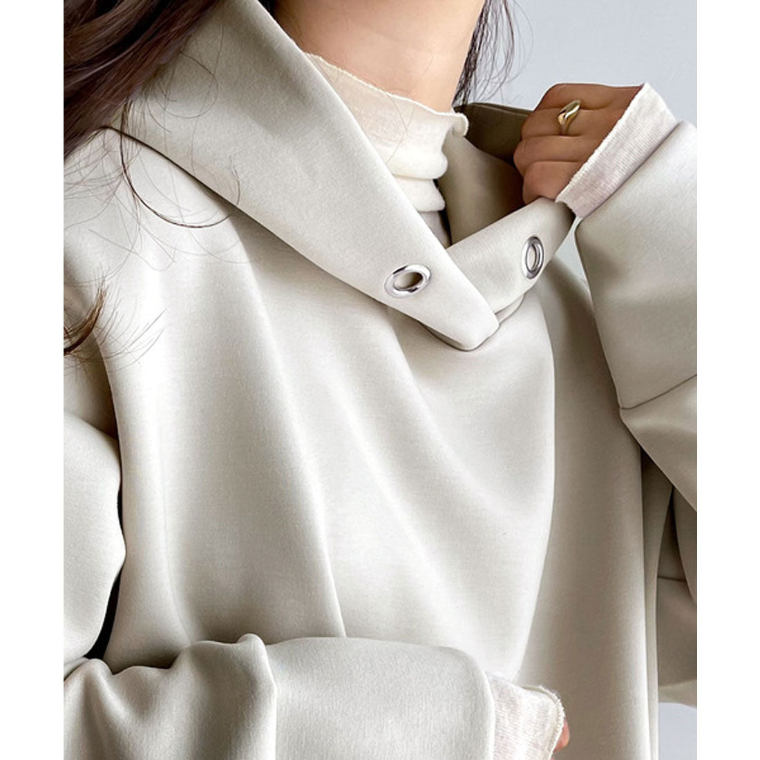 Classical Elf 《JaVa Collaboration》 Smooth & Glossy. Cardboard Knit Kangaroo Pocket Hoodie