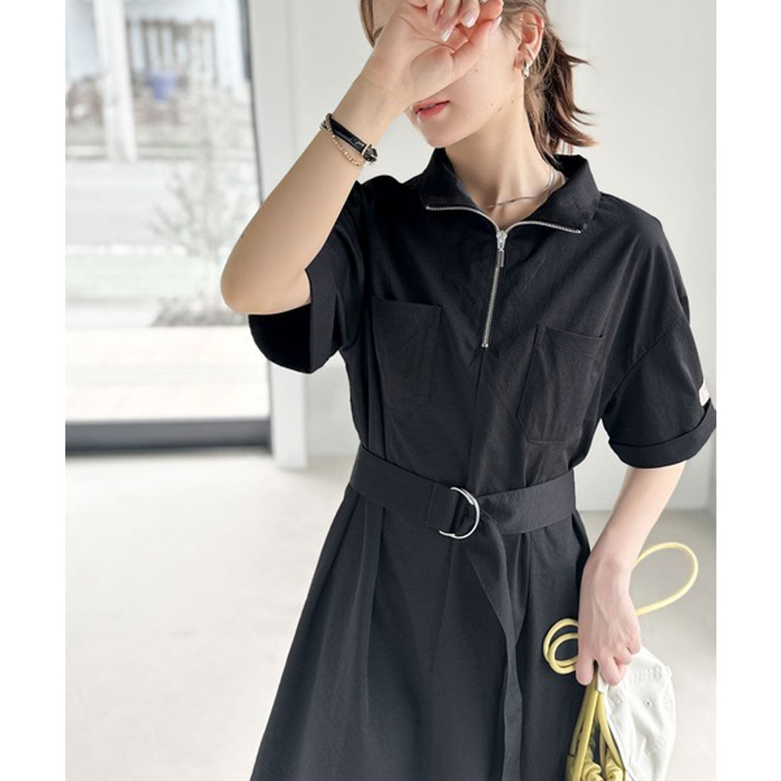 クラシカルエルフ Classical Elf 《JaVaジャバ 別注》大人のワークテイスト。コットンライクハーフジップワンピース