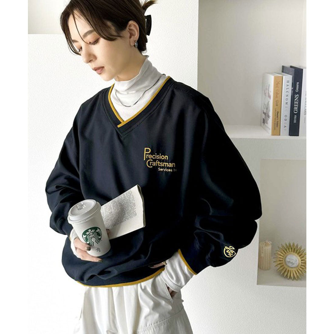 クラシカルエルフ Classical Elf 《JAVAジャバ 別注》大人のメンズライク。リブラインロゴ刺しゅうプルオーバー