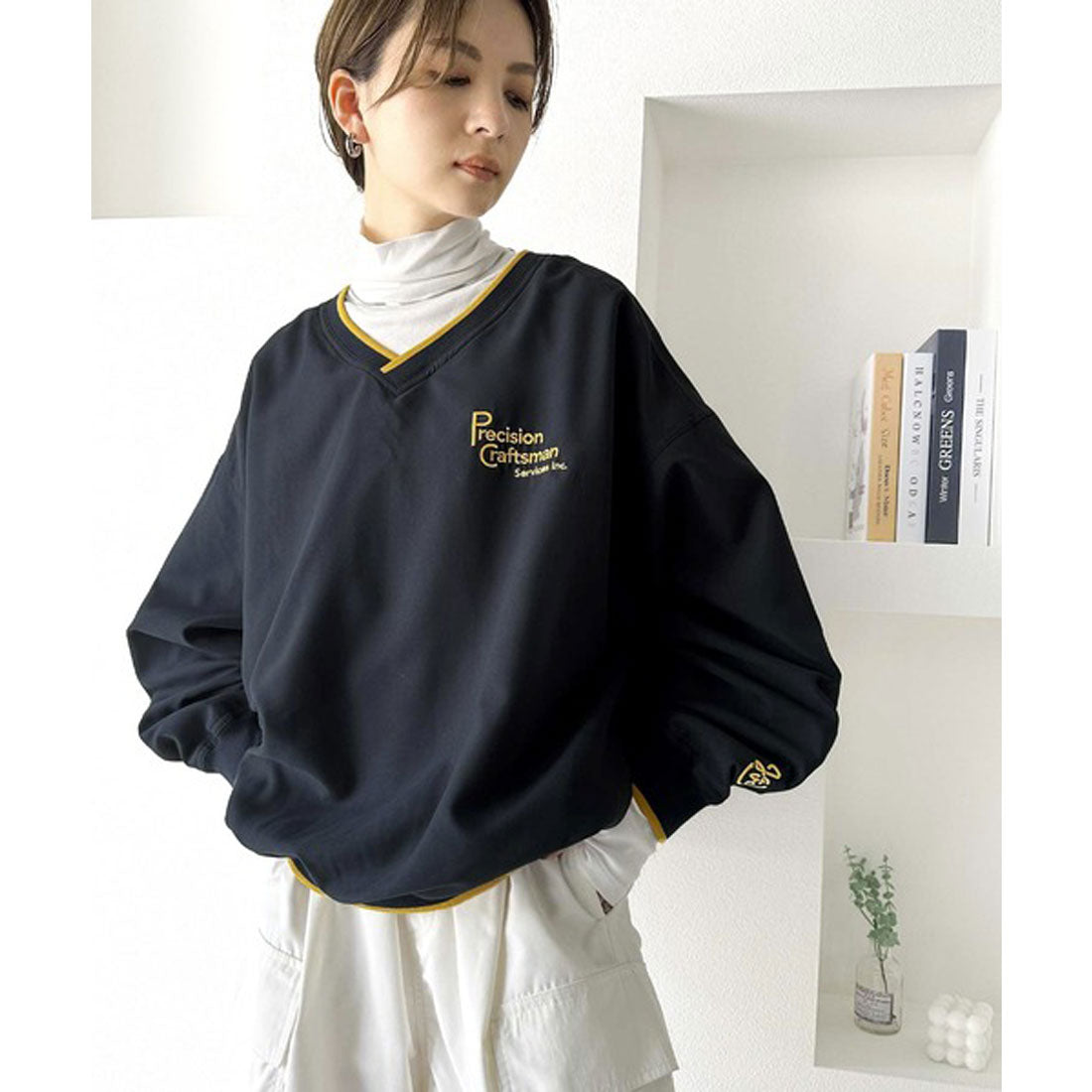 クラシカルエルフ Classical Elf 《JAVAジャバ 別注》大人のメンズライク。リブラインロゴ刺しゅうプルオーバー