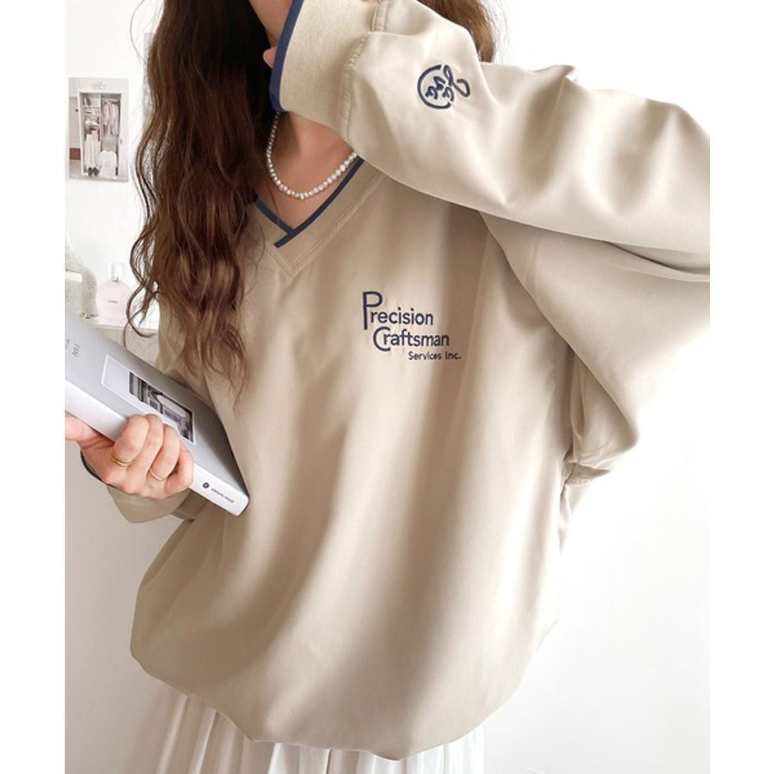 クラシカルエルフ Classical Elf 《JAVAジャバ 別注》大人のメンズライク。リブラインロゴ刺しゅうプルオーバー