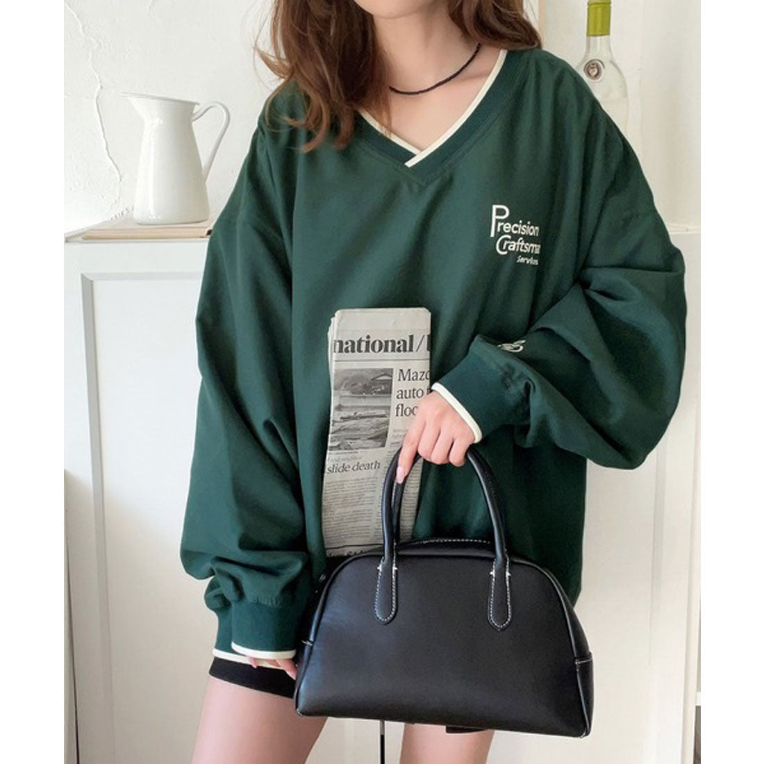 クラシカルエルフ Classical Elf 《JAVAジャバ 別注》大人のメンズライク。リブラインロゴ刺しゅうプルオーバー