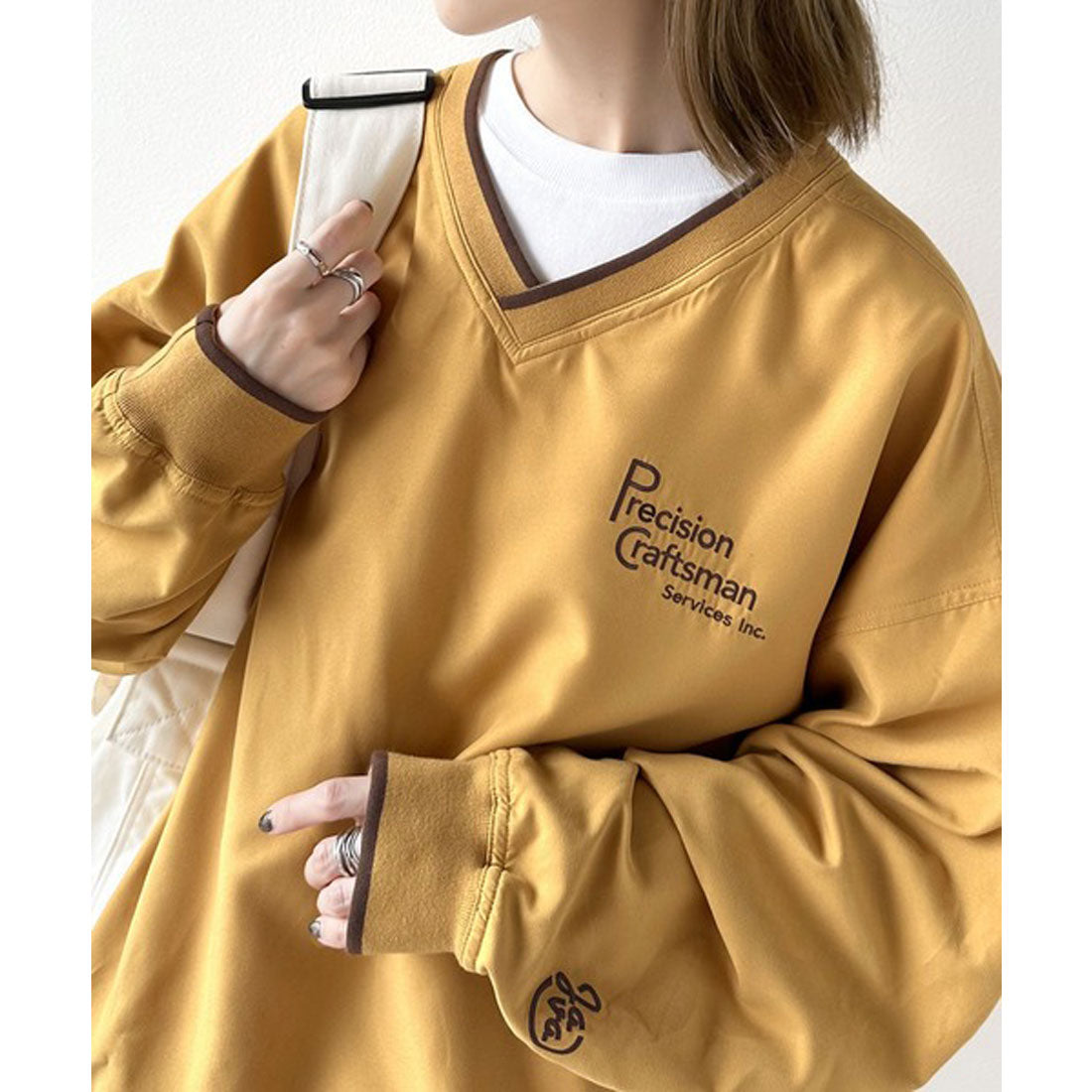 クラシカルエルフ Classical Elf 《JAVAジャバ 別注》大人のメンズライク。リブラインロゴ刺しゅうプルオーバー