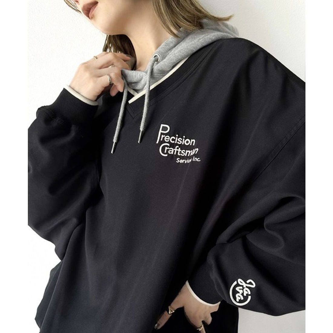 クラシカルエルフ Classical Elf 《JAVAジャバ 別注》大人のメンズライク。リブラインロゴ刺しゅうプルオーバー （ブラック） ブラック