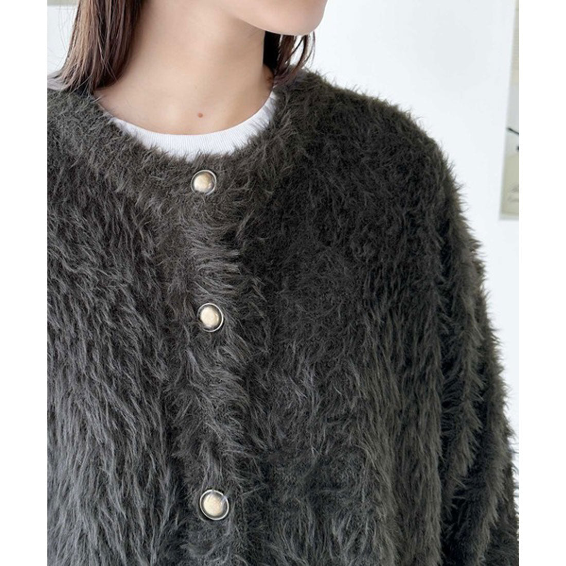 クラシカルエルフ Classical Elf 表情豊かな上品ニット。2wayフェザーニットカーデ