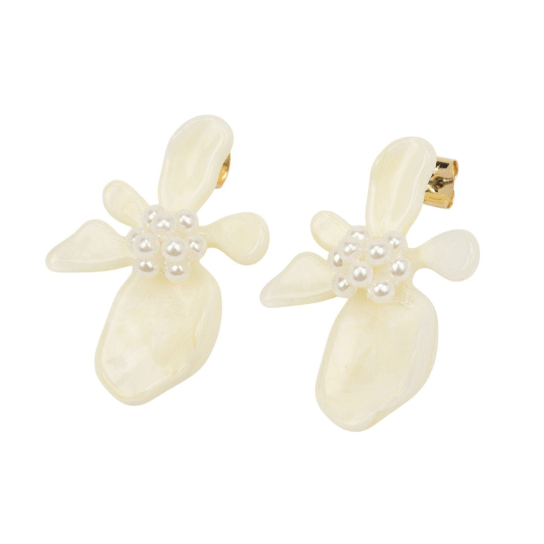 チーク Cheek フラワーピアス （WHITE） WHITE