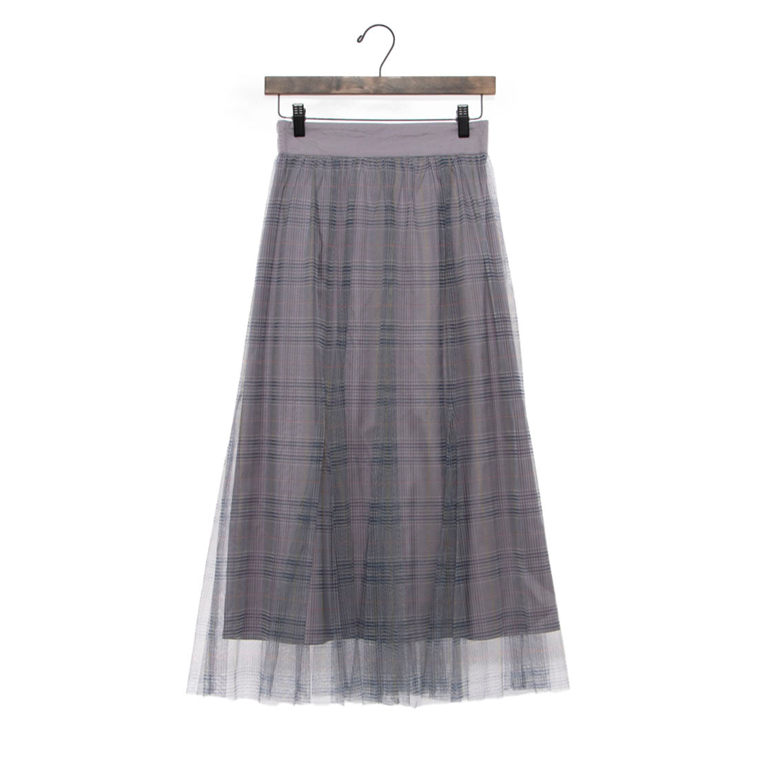 チーク Cheek チェック柄チュールスカート （GRY） GRY