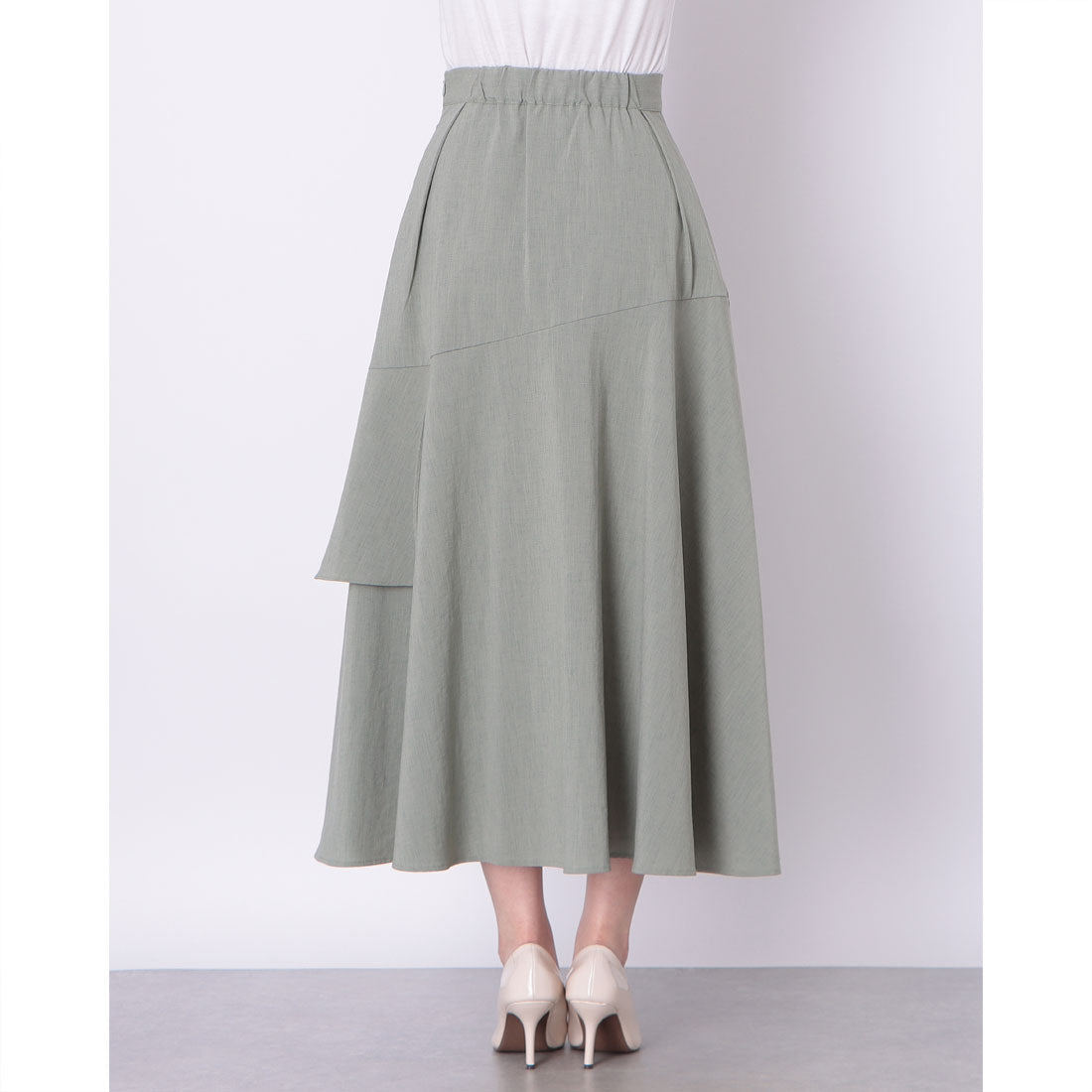 チーク Cheek イレヘムティアードスカート （OLIVE） OLIVE