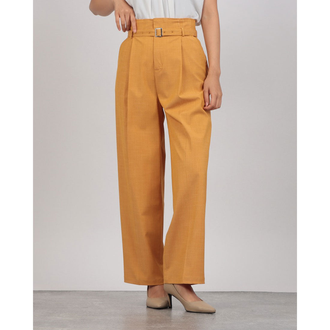 チーク Cheek ベルト付きハイウエストパンツ （CAMEL） CAMEL