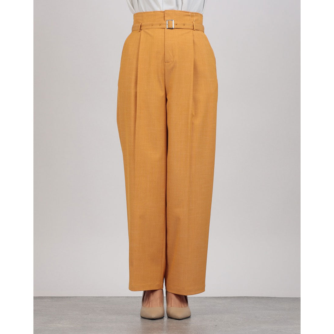 チーク Cheek ベルト付きハイウエストパンツ （CAMEL） CAMEL