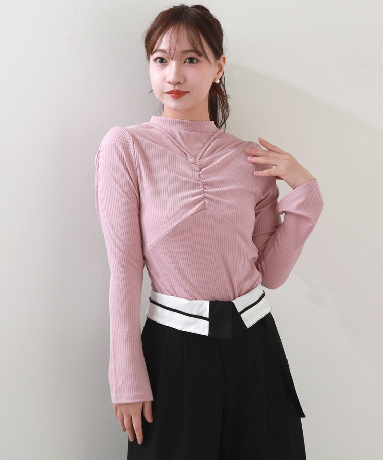 Cheek Decollete Sheer Rib Top