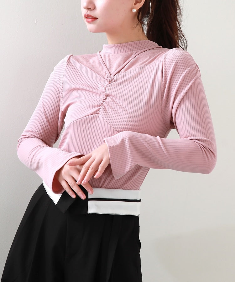 Cheek Decollete Sheer Rib Top