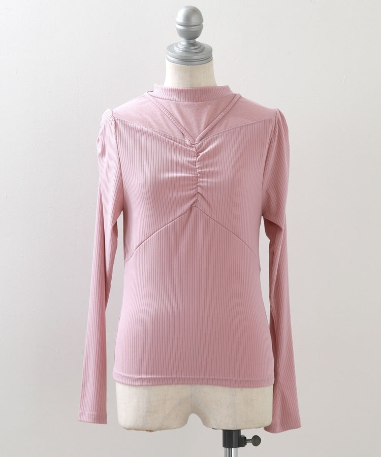 Cheek Decollete Sheer Rib Top