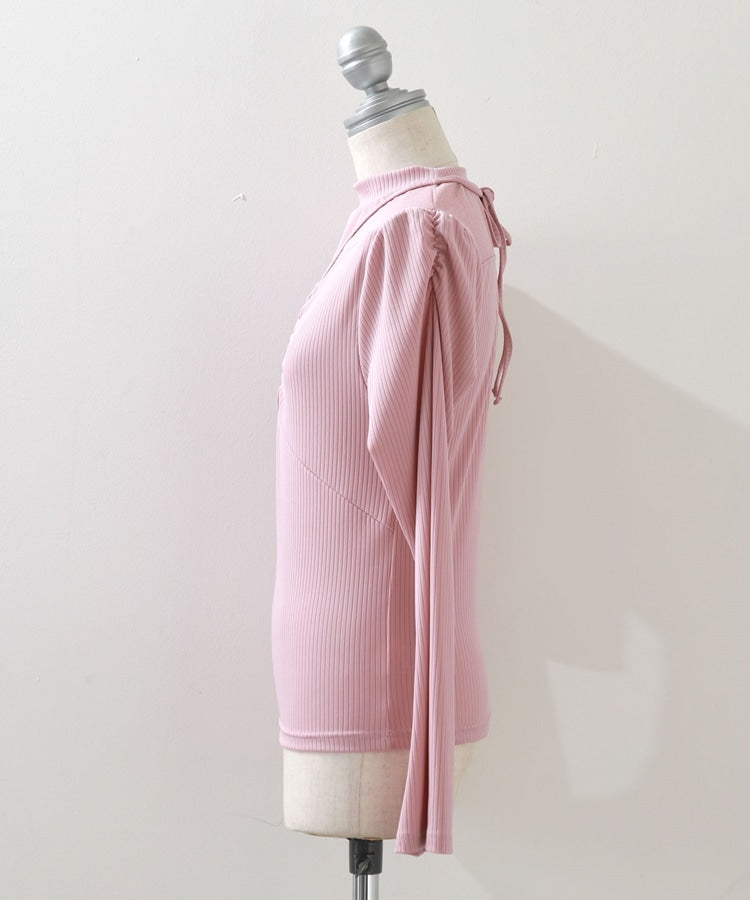 Cheek Decollete Sheer Rib Top