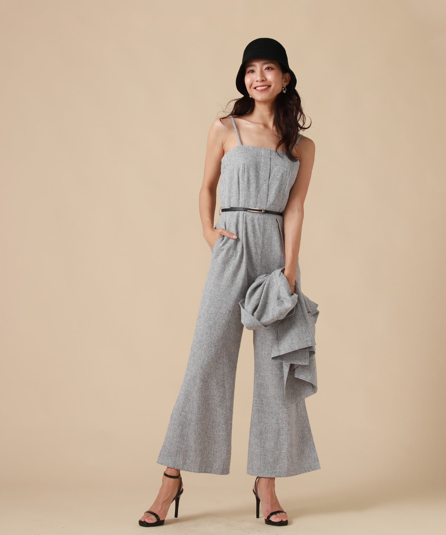 チーク Cheek ワイドフレアサロペット