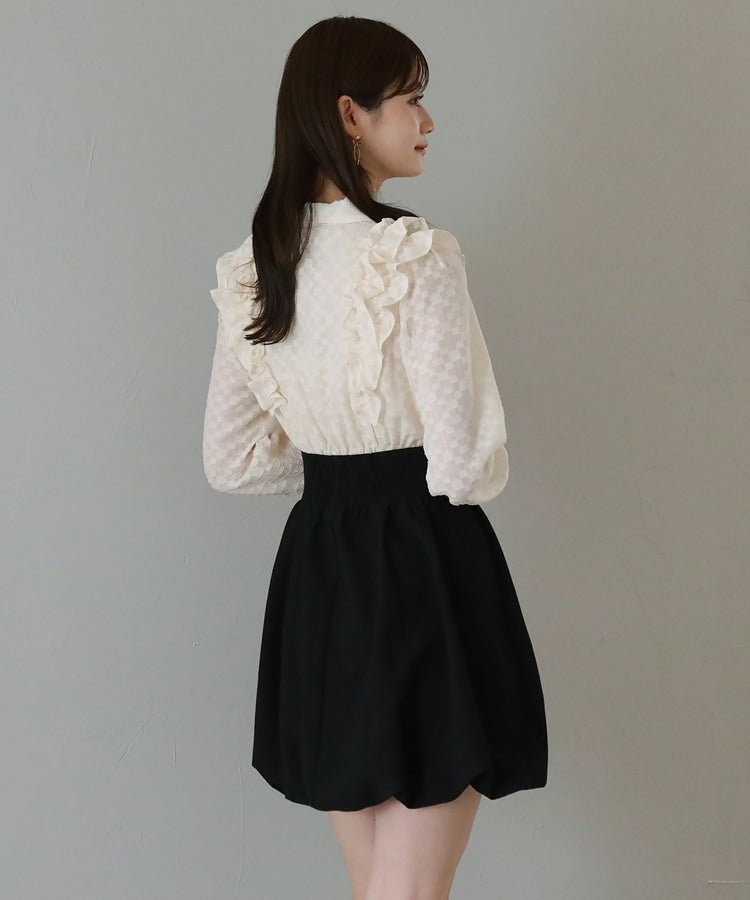 【新品】チーク ボウタイミニバルーンワンピース チーク Cheek ボウタイミニバルーンワンピース