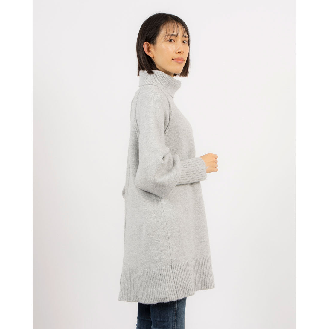 セポ Cepo ロングカフスニットチュニック （グレー） グレー