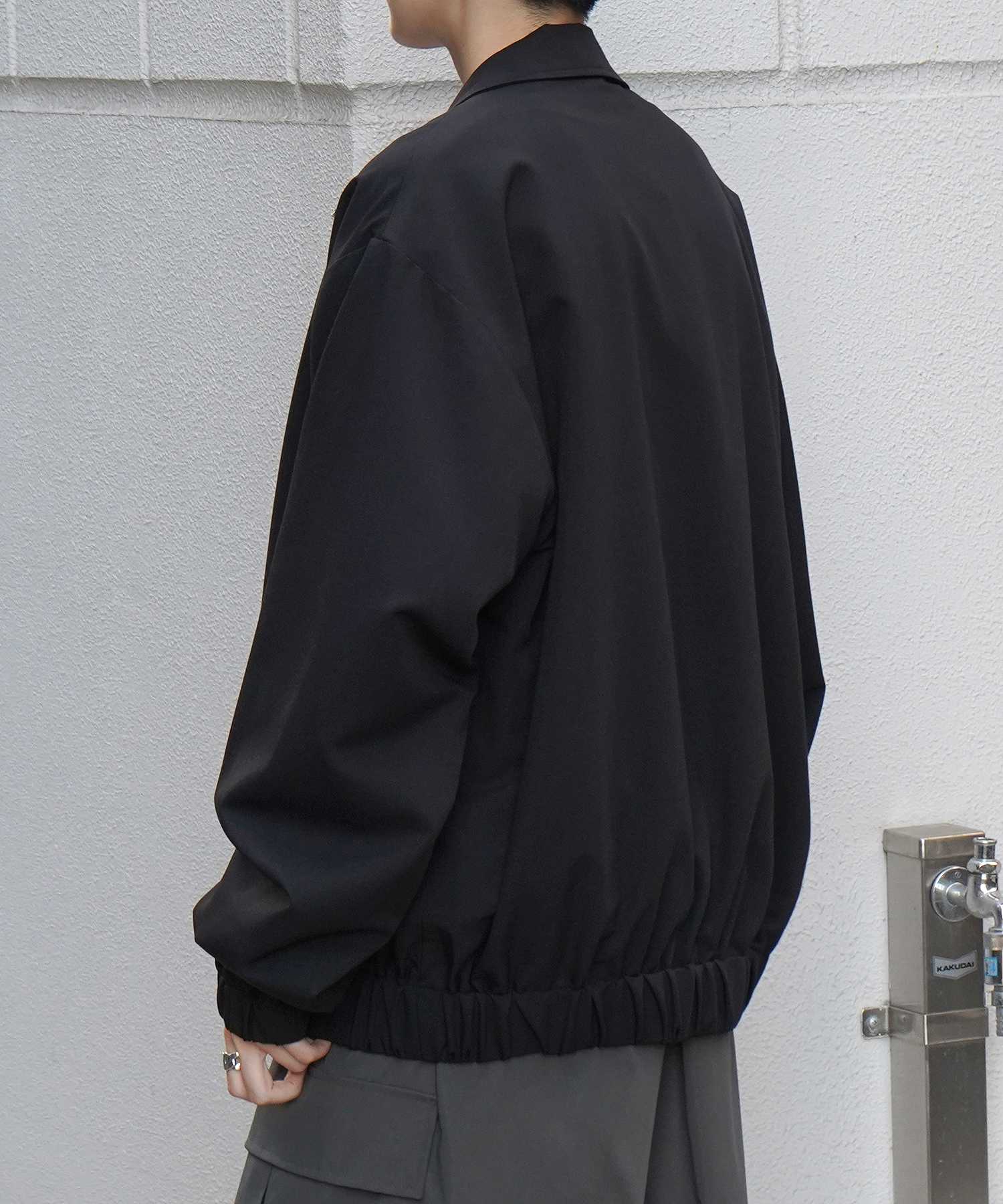 コンファーム Confirm ビッグシルエット スタンドネックブルゾン フルジップジャケット （ブラック） ブラック