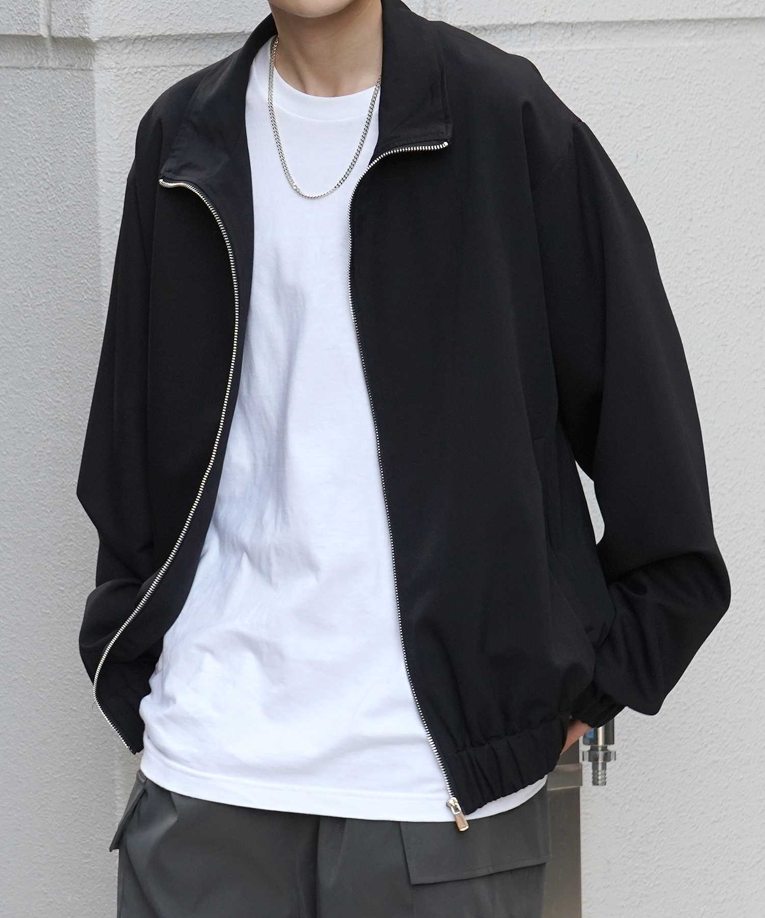 コンファーム Confirm ビッグシルエット スタンドネックブルゾン フルジップジャケット （ブラック） ブラック