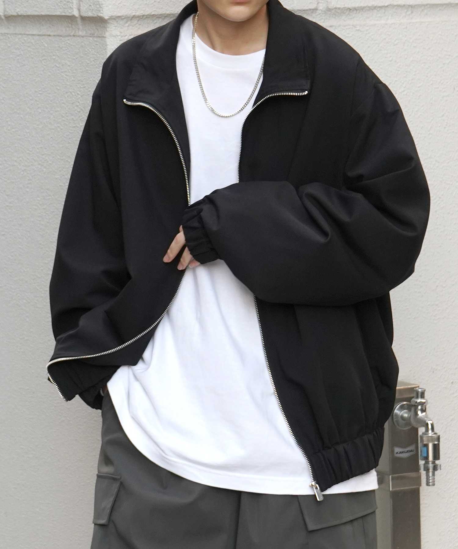 コンファーム Confirm ビッグシルエット スタンドネックブルゾン フルジップジャケット （ブラック） ブラック