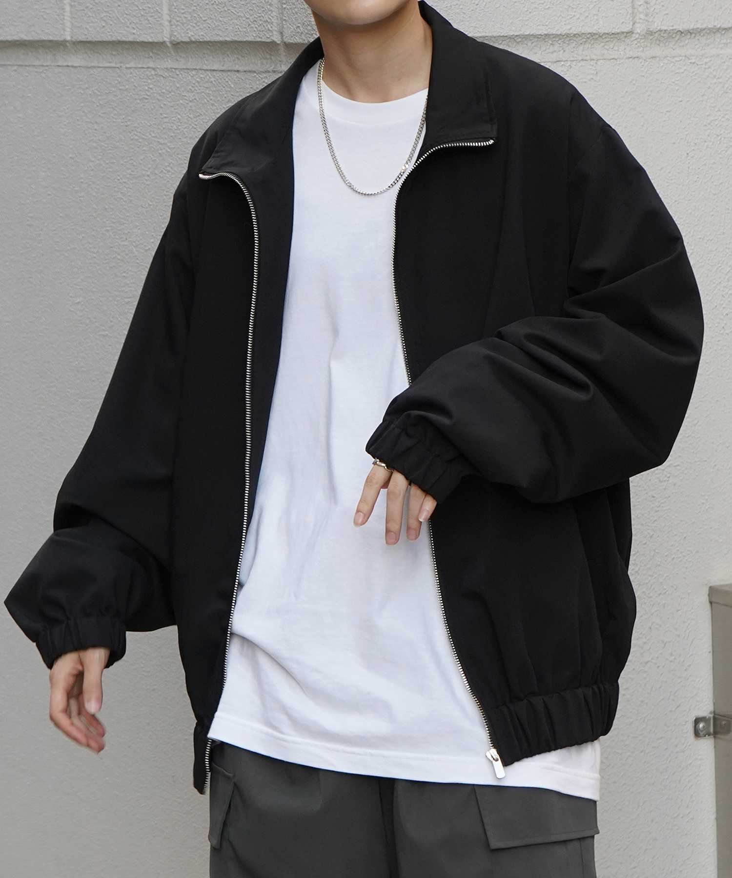 コンファーム Confirm ビッグシルエット スタンドネックブルゾン フルジップジャケット （ブラック） ブラック