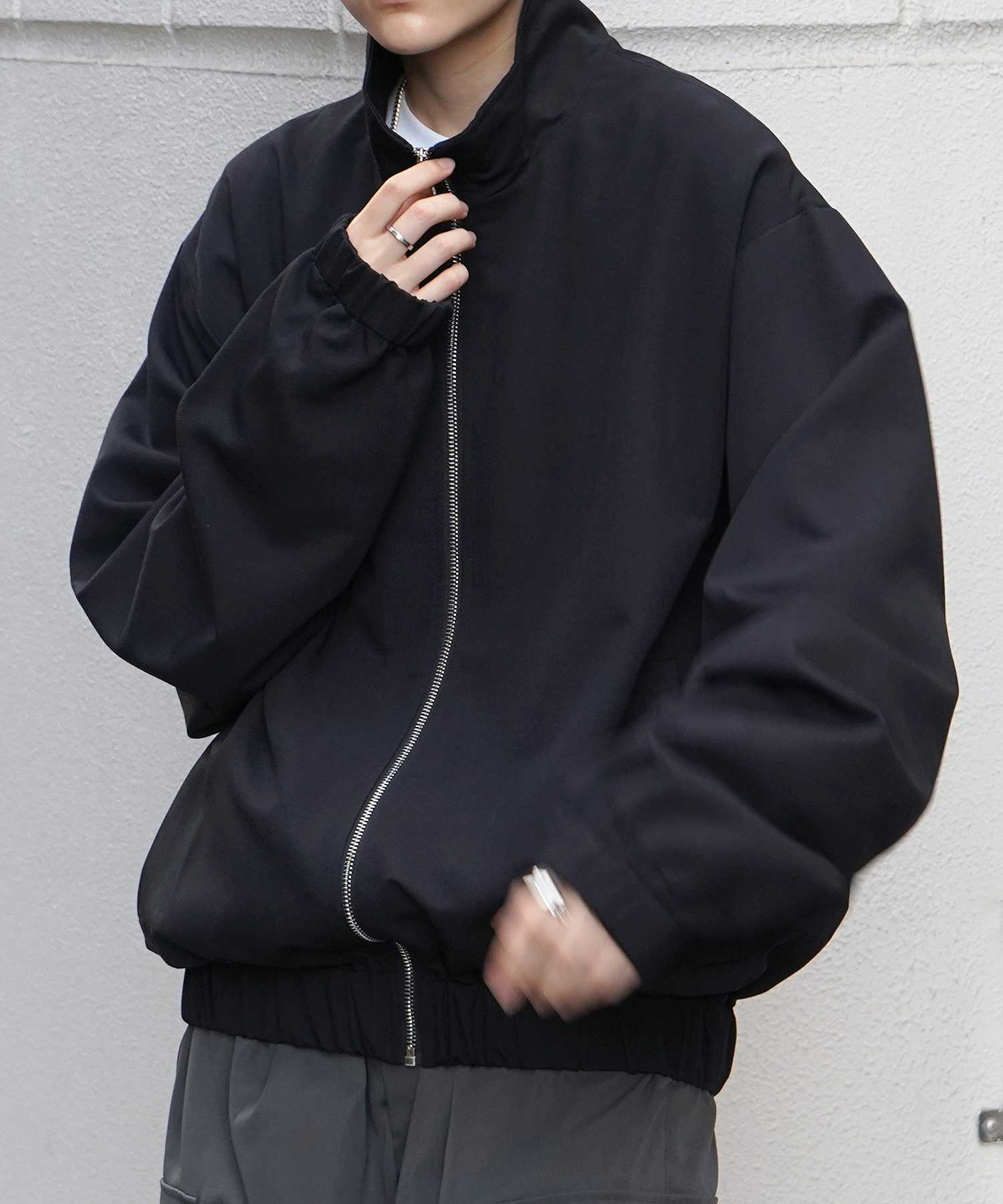 コンファーム Confirm ビッグシルエット スタンドネックブルゾン フルジップジャケット （ブラック） ブラック