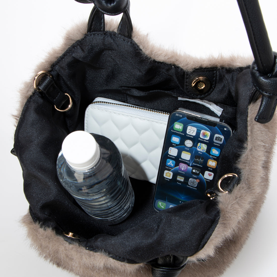 カシェリエ CACHELLIE C8529 F/FUR KNOT HNDL 2W TOTE （グレージュ） グレージュ