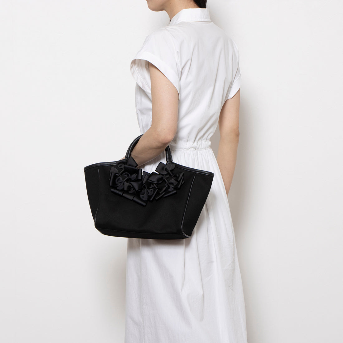 カシェリエ CACHELLIE C8642 CANVAS*RIBBON TOTE （ブラック） ブラック