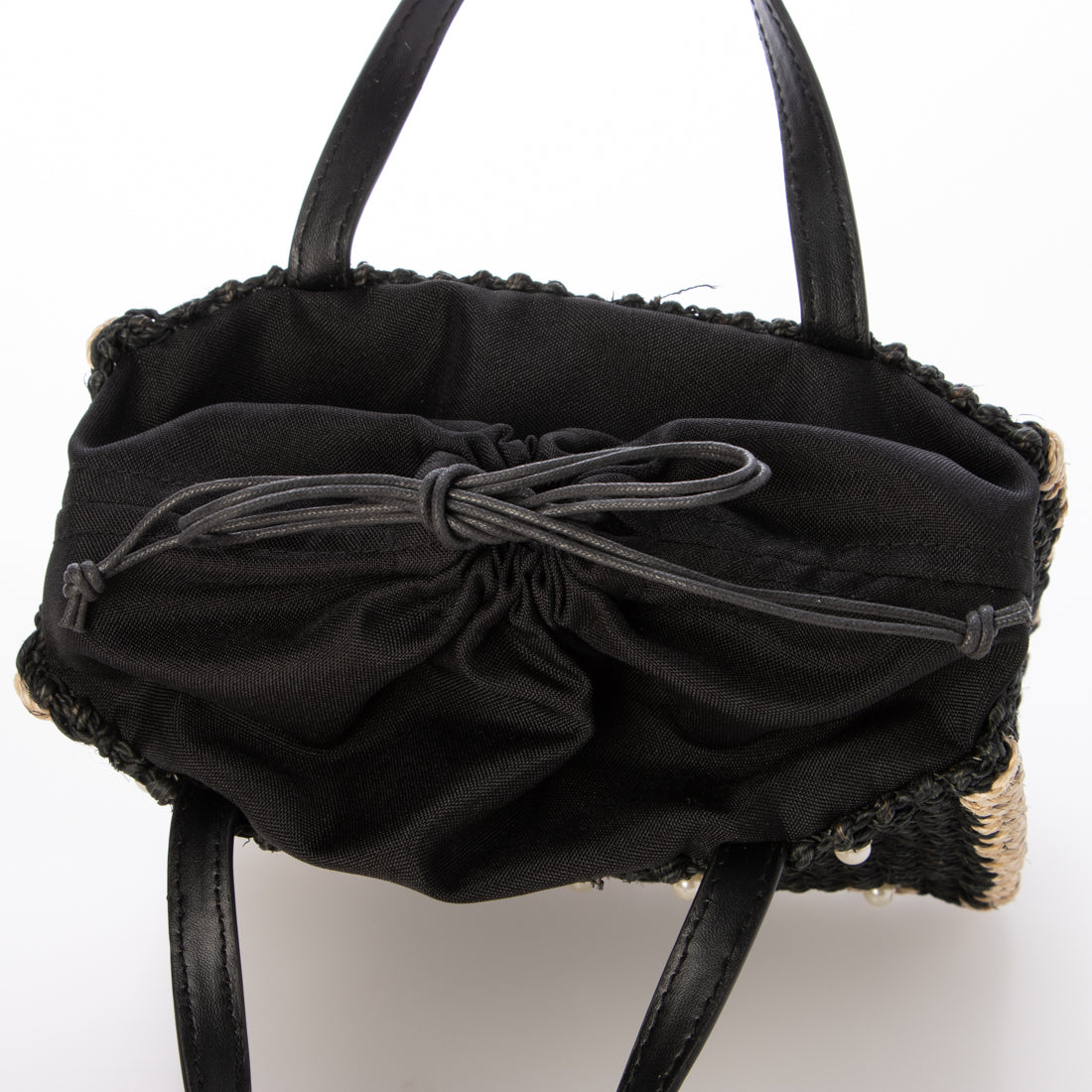 カシェリエ CACHELLIE C8596 ABACA F/PEARL SQUARE TOTE （ブラック） ブラック