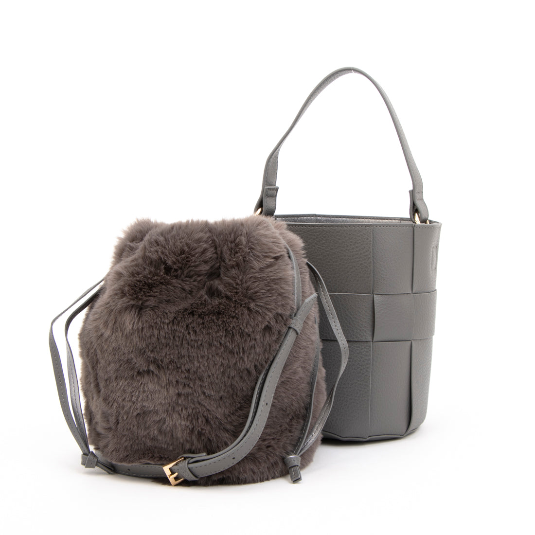カシェリエ CACHELLIE C8709 PU MESH 4W BUKET BAG （グレー） グレー
