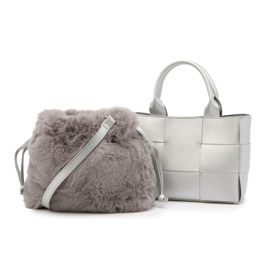 カシェリエ CACHELLIE C8708 PU MESH 4WAY TOTE （シルバー） シルバー