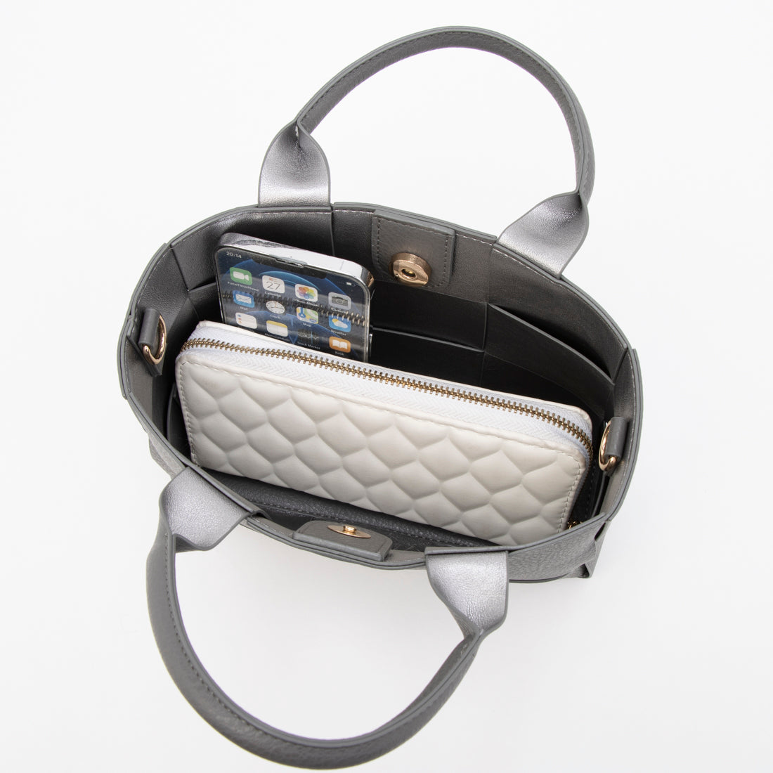 カシェリエ CACHELLIE C8708 PU MESH 4WAY TOTE （グレー） グレー