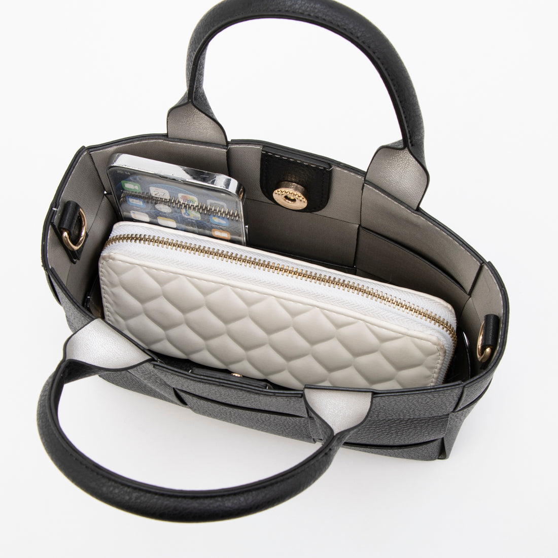 カシェリエ CACHELLIE C8708 PU MESH 4WAY TOTE （ブラック） ブラック