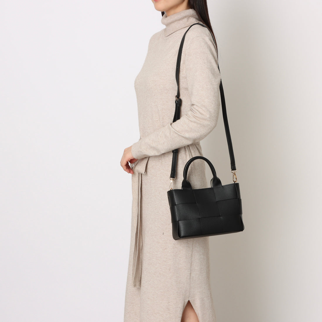 カシェリエ CACHELLIE C8708 PU MESH 4WAY TOTE （ブラック） ブラック