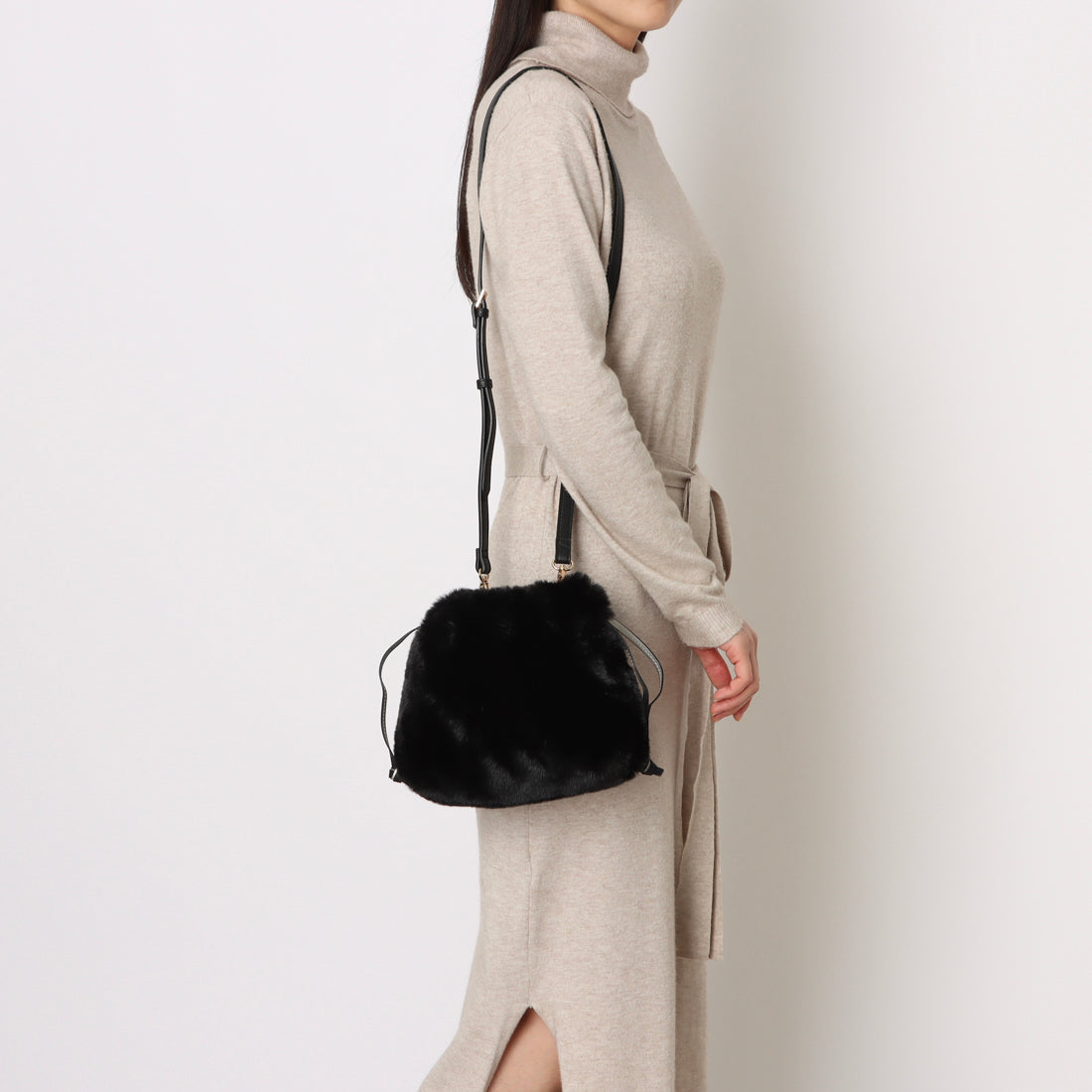 カシェリエ CACHELLIE C8708 PU MESH 4WAY TOTE （ブラック） ブラック