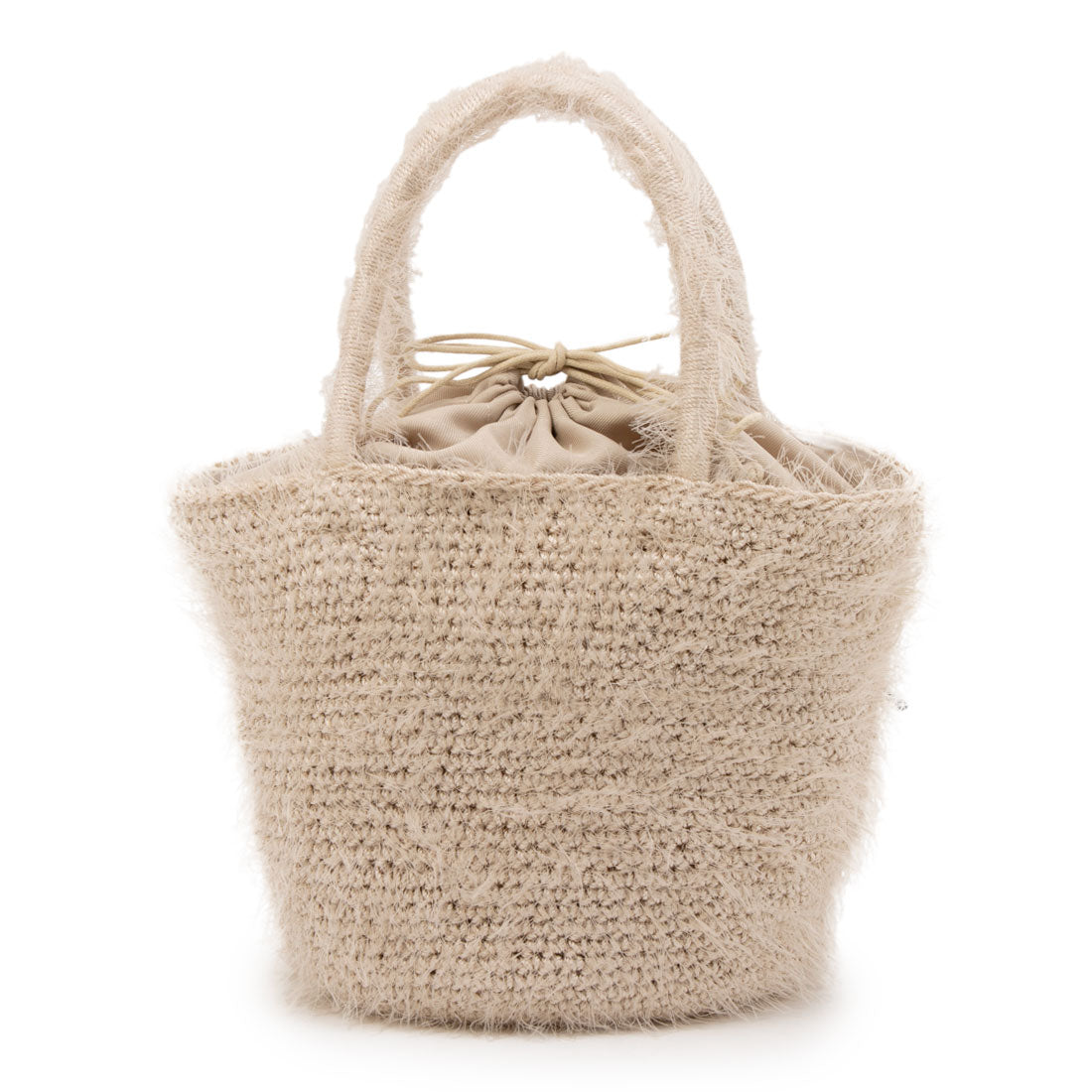 カシェリエ CACHELLIE C8740 SHAGGY KNIT*RIBBON TOTE （ベージュ） ベージュ