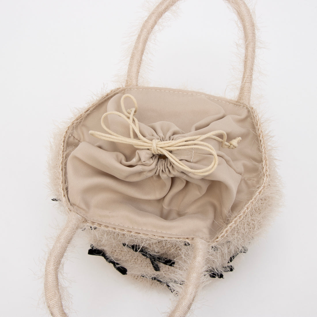 カシェリエ CACHELLIE C8740 SHAGGY KNIT*RIBBON TOTE （ベージュ） ベージュ