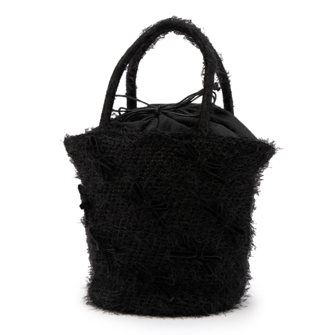 カシェリエ CACHELLIE C8740 SHAGGY KNIT*RIBBON TOTE （ブラック） ブラック