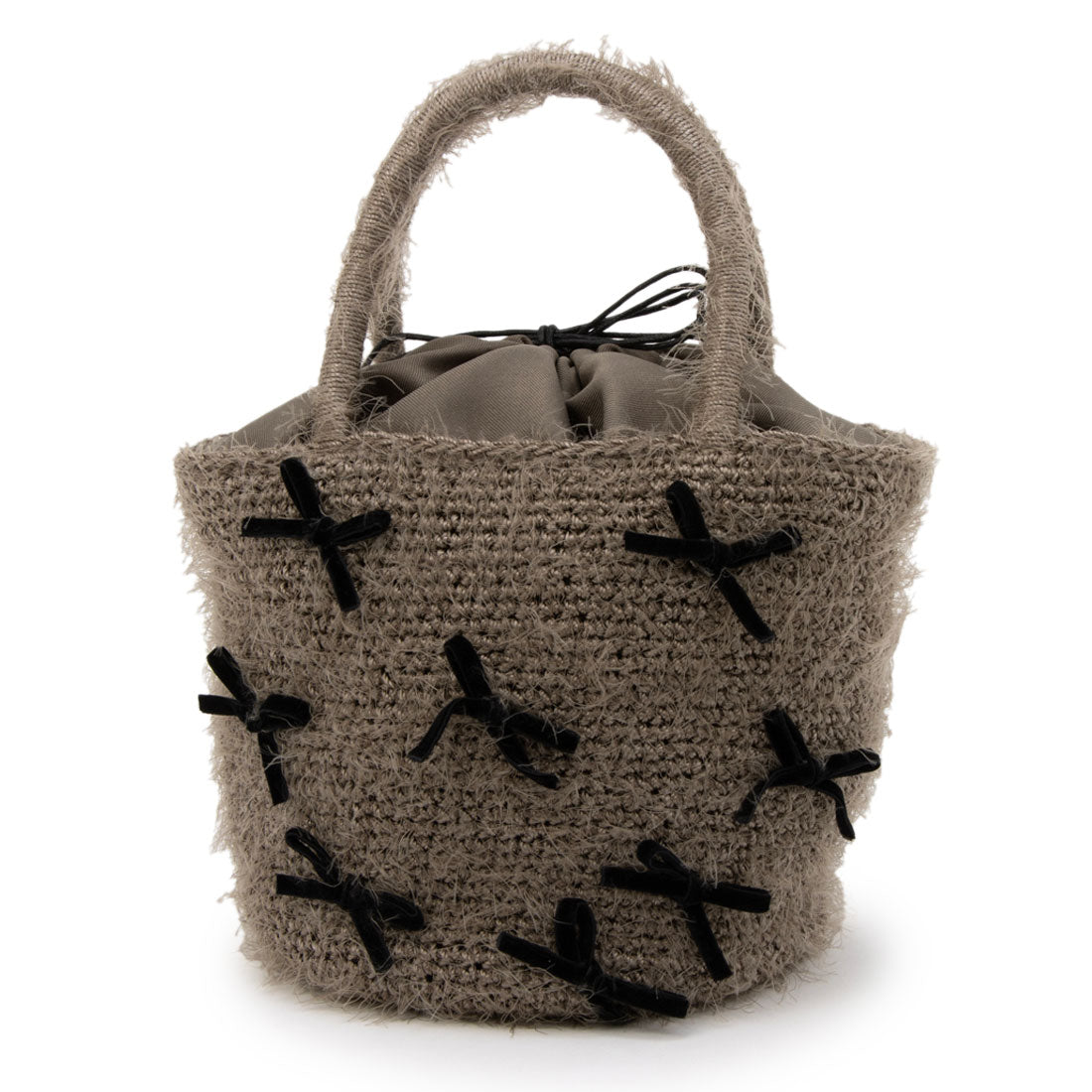 カシェリエ CACHELLIE C8740 SHAGGY KNIT*RIBBON TOTE （グレージュ） グレージュ