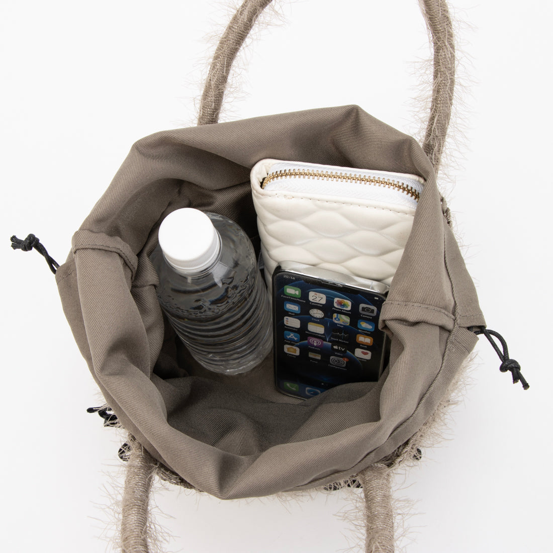 カシェリエ CACHELLIE C8740 SHAGGY KNIT*RIBBON TOTE （グレージュ） グレージュ
