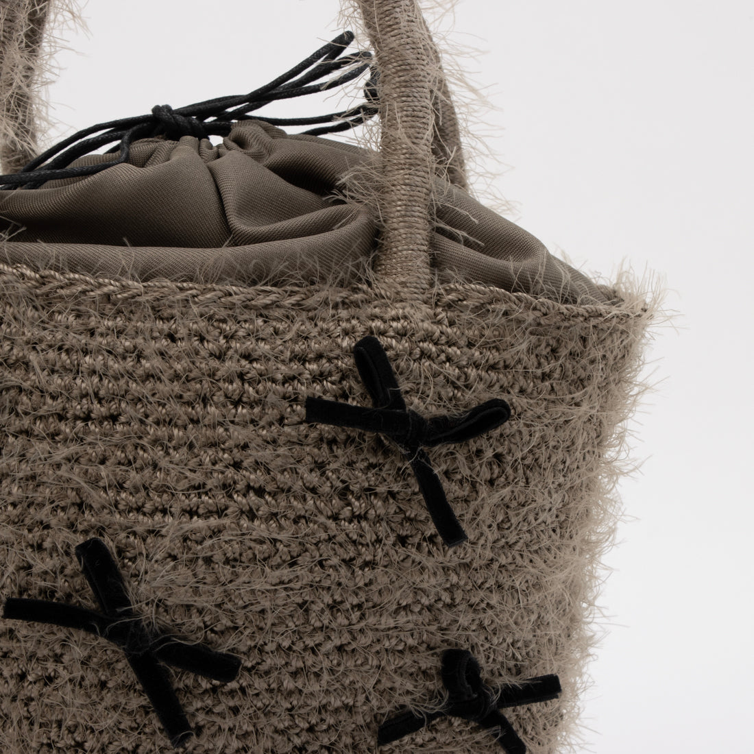 カシェリエ CACHELLIE C8740 SHAGGY KNIT*RIBBON TOTE （グレージュ） グレージュ